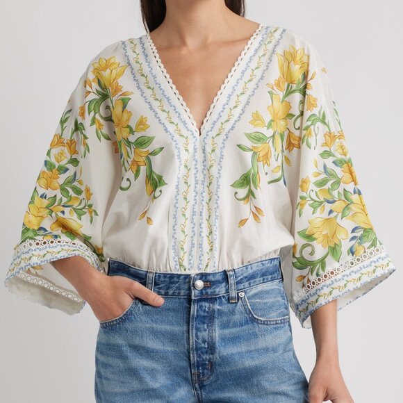 FARM Rio Tops - Farm Rio Sicily Dolman Sleeve Bodysuit, NWT, Medium